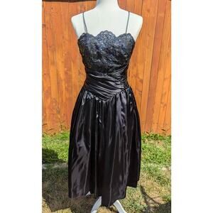 Gunne Sax Vintage Drop Waist Lace Cocktail Dress